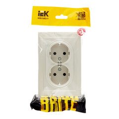 Розетка IEK Brite РСш12-3-БрКр встраиваемая бежевая со шторками (BR-R24-16-K10-F) - фото 3