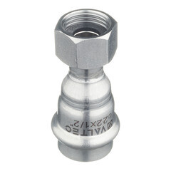 Соединитель VALTEC (VTi.908.I.002204) 22 мм х 1/2 ВР(г) нержавеющая сталь с накидной гайкой - фото 3