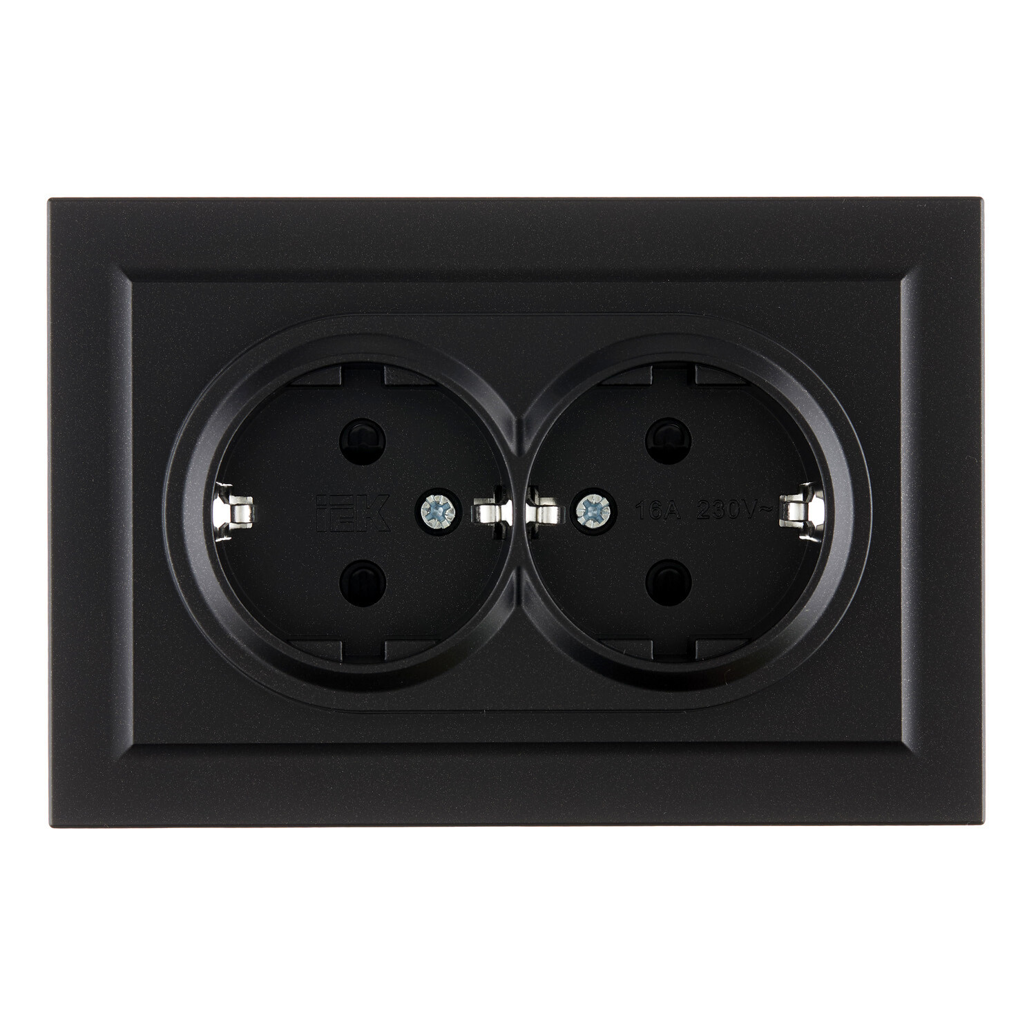 

Розетка IEK Brite РСш12-3-БрЧ встраиваемая черная со шторками (BR-R24-16-K02-F), Черный