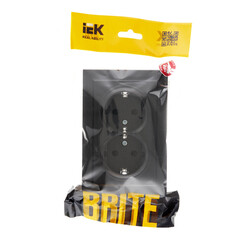 Розетка IEK Brite РСш12-3-БрЧ встраиваемая черная со шторками (BR-R24-16-K02-F) - фото 3