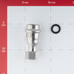 Соединитель VALTEC (VTi.908.I.002204) 22 мм х 1/2 ВР(г) нержавеющая сталь с накидной гайкой - фото 2