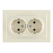 Розетка IEK Brite РС12-3-БрКр встраиваемая бежевая (BR-R21-16-K10-F)