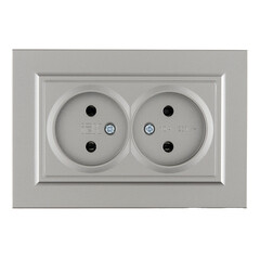 Изображение товара Розетка IEK Brite РС12-2-БрС встраиваемая сталь (BR-R20-10-K46-F)