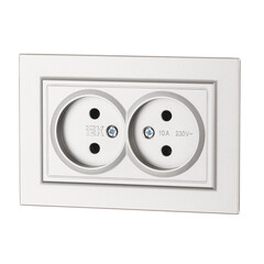 Розетка IEK Brite РС12-2-БрС встраиваемая сталь (BR-R20-10-K46-F) - фото 4