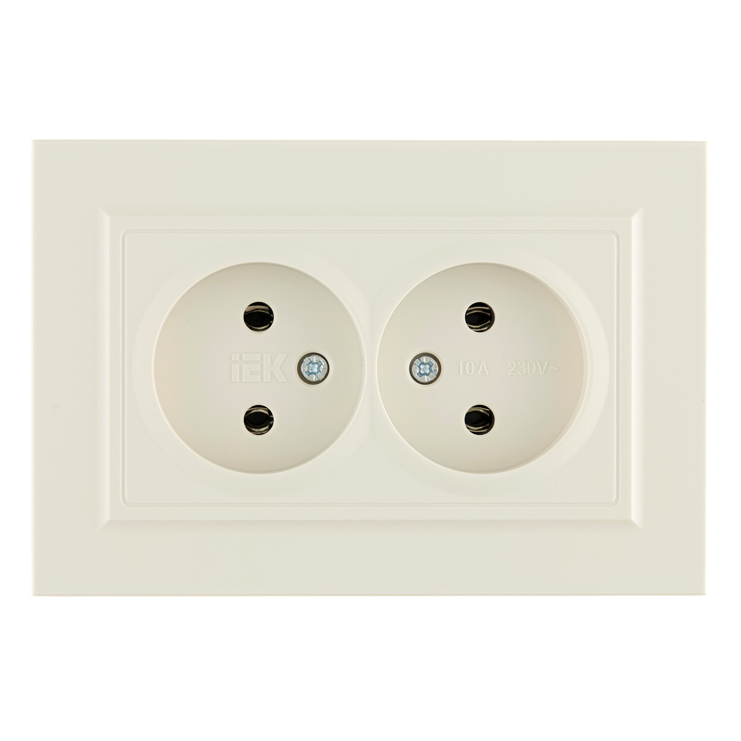 Изображение товара Розетка IEK Brite РС12-2-БрКр бежевая встраиваемая