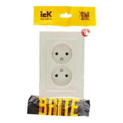 Розетка IEK Brite РС12-2-БрКр встраиваемая бежевая (BR-R20-10-K10-F) - фото 3