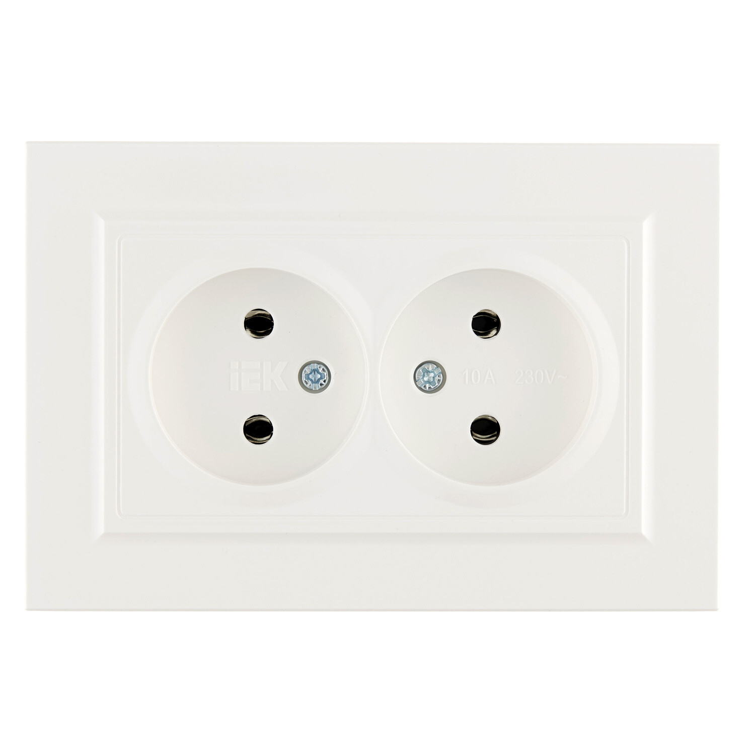 

Розетка IEK Brite РС12-2-БрБ встраиваемая белая (BR-R20-10-K01-F), Белый