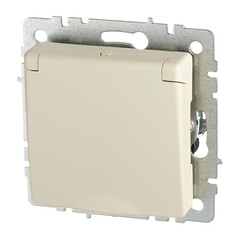 Розетка IEK Brite РСбш10-3-БрКр встраиваемая бежевая со шторками (BR-R16-16-K10) - фото 4