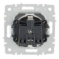 Розетка IEK Brite РСбш10-3-44-БрС встраиваемая сталь со шторками с крышкой (BR-R16-16-44-K46) - фото 6
