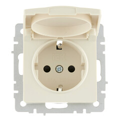 Розетка IEK Brite РСбш10-3-44-БрКр встраиваемая бежевая со шторками с крышкой (BR-R16-16-44-K10) - фото 5