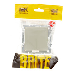 Розетка IEK Brite РСбш10-3-44-БрКр встраиваемая бежевая со шторками с крышкой (BR-R16-16-44-K10) - фото 3