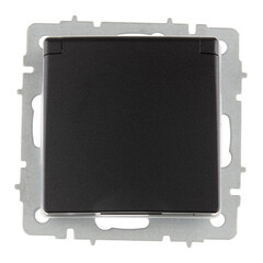 Изображение товара Розетка IEK Brite РСбш10-3-44-БрЧ встраиваемая черная со шторками с крышкой (BR-R16-16-44-K02)