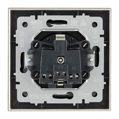 Розетка IEK Brite РСР14-1-0-БрС встраиваемая сталь со шторками (BR-R14-16-K46-F) - фото 5
