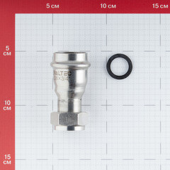 Соединитель VALTEC (VTi.908.I.002805) 28 мм х 3/4 ВР(г) нержавеющая сталь с накидной гайкой - фото 3