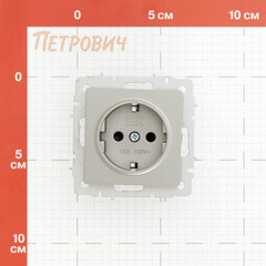 Розетка IEK Brite РС14-1-0-БрС встраиваемая сталь со шторками (BR-R14-16-K46) - фото 2
