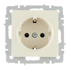Розетка IEK Brite РС14-1-0-БрКр встраиваемая бежевая со шторками (BR-R14-16-K10)