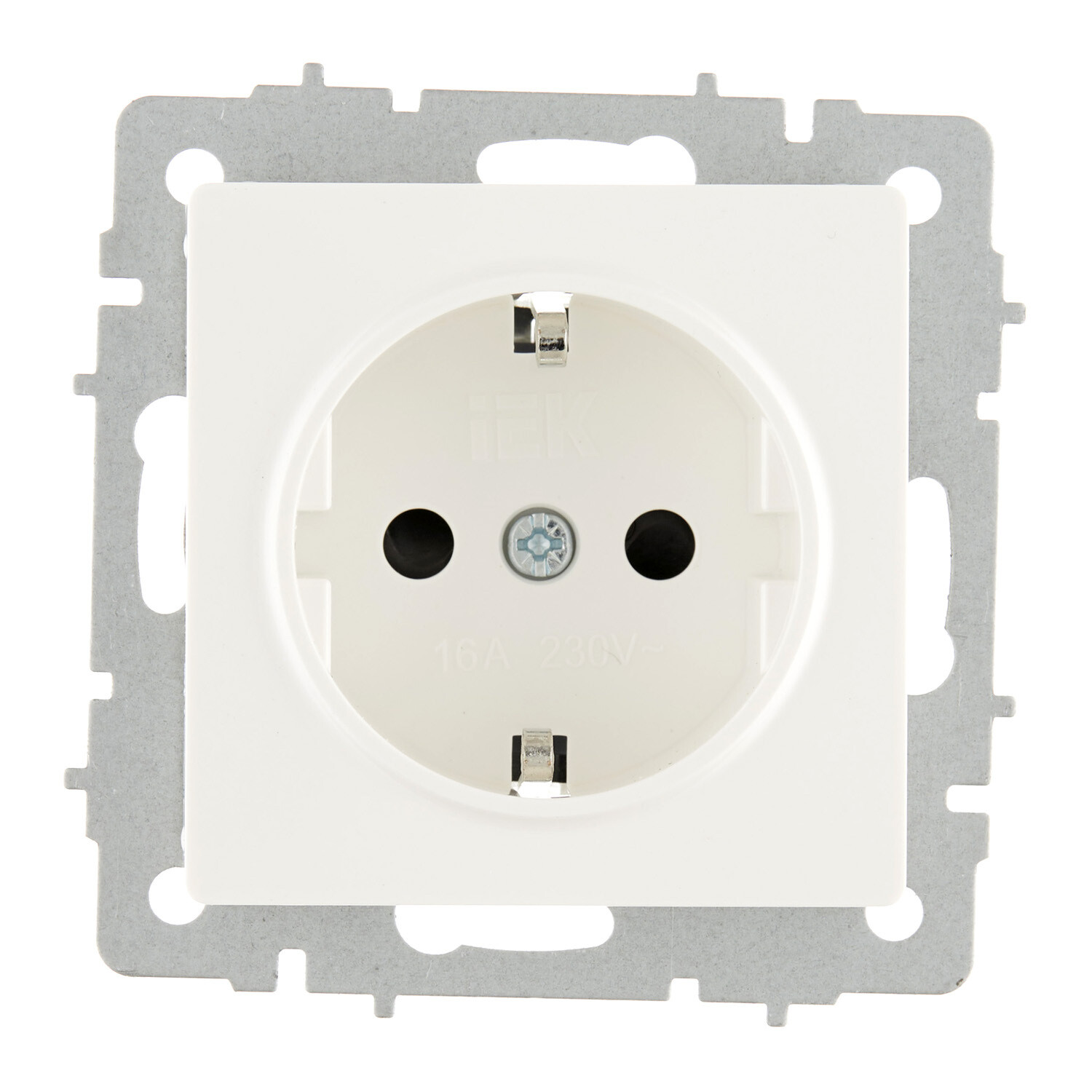 Изображение товара Розетка IEK Brite РС14-1-0-БрБ встраиваемая белая со шторками