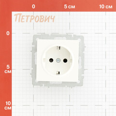 Розетка IEK Brite РС14-1-0-БрБ встраиваемая белая со шторками (BR-R14-16-K01) - фото 2
