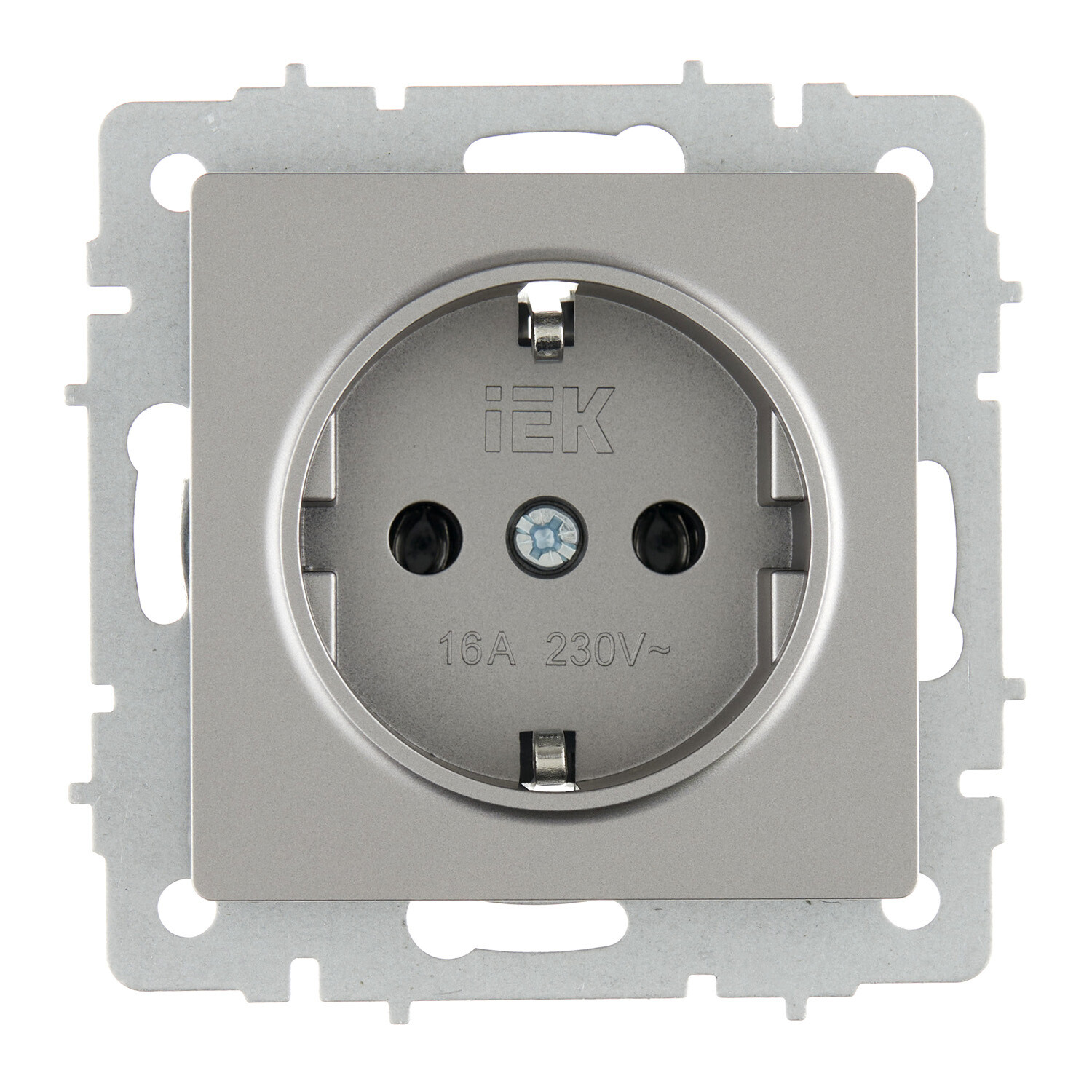 Изображение товара Встраиваемая стальная розетка IEK Brite РС11-1-0-БрС IP20 для современного интерьера