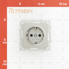 Розетка IEK Brite РС11-1-0-БрС встраиваемая сталь (BR-R11-16-K46) - фото 2