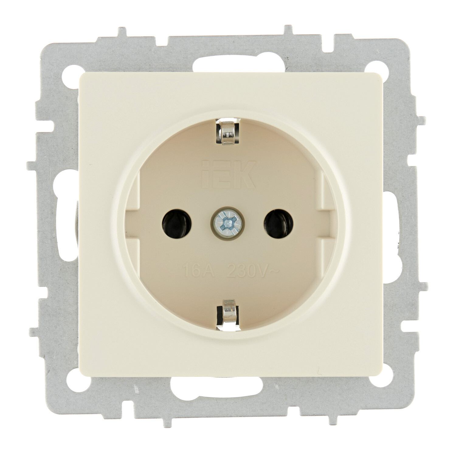 Изображение товара Розетка IEK Brite РС11-1-0-БрКр встраиваемая бежевого цвета