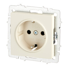 Розетка IEK Brite РС11-1-0-БрКр встраиваемая бежевая (BR-R11-16-K10) - фото 4