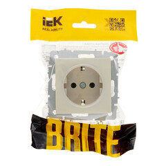 Розетка IEK Brite РС11-1-0-БрКр встраиваемая бежевая (BR-R11-16-K10) - фото 3