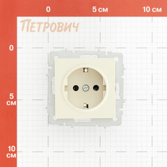 Розетка IEK Brite РС11-1-0-БрКр встраиваемая бежевая (BR-R11-16-K10) - фото 2
