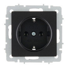 Розетка IEK Brite РС11-1-0-БрЧ встраиваемая черная (BR-R11-16-K02)