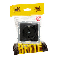 Розетка IEK Brite РС11-1-0-БрЧ встраиваемая черная (BR-R11-16-K02) - фото 3