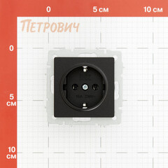 Розетка IEK Brite РС11-1-0-БрЧ встраиваемая черная (BR-R11-16-K02) - фото 2