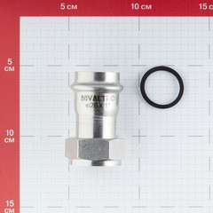 Соединитель VALTEC (VTi.908.I.002806) 28 мм х 1 ВР(г) нержавеющая сталь с накидной гайкой - фото 2