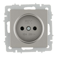Розетка IEK Brite РС10-1-0-БрС встраиваемая сталь (BR-R10-10-K46)