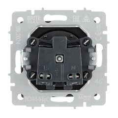 Розетка IEK Brite РС10-1-0-БрС встраиваемая сталь (BR-R10-10-K46) - фото 5