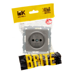 Розетка IEK Brite РС10-1-0-БрС встраиваемая сталь (BR-R10-10-K46) - фото 3