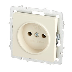 Розетка IEK Brite РС10-1-0-БрКр встраиваемая бежевая (BR-R10-10-K10) - фото 4
