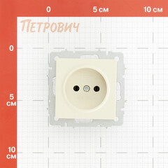 Розетка IEK Brite РС10-1-0-БрКр встраиваемая бежевая (BR-R10-10-K10) - фото 2