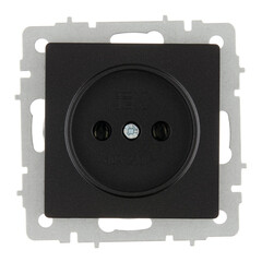 Розетка IEK Brite РС10-1-0-БрЧ встраиваемая черная (BR-R10-10-K02) - фото 1