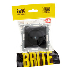 Розетка IEK Brite РС10-1-0-БрЧ встраиваемая черная (BR-R10-10-K02) - фото 3