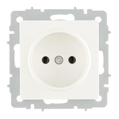 Розетка IEK Brite РС10-1-0-БрБ встраиваемая белая (BR-R10-10-K01) - фото 1