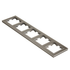 Рамка IEK Brite РУ-5-БрС пятиместная сталь (BR-M52-K46) - фото 4