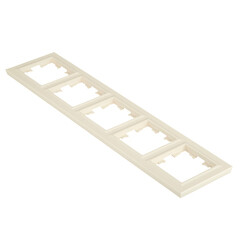 Рамка IEK Brite РУ-5-БрКр пятиместная бежевая (BR-M52-K10) - фото 4