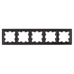 Рамка IEK Brite РУ-5-БрЧ пятиместная черная (BR-M52-K02) - фото 1