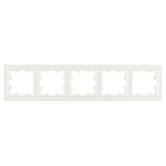 Рамка IEK Brite РУ-5-БрБ пятиместная белая (BR-M52-K01) - фото 1