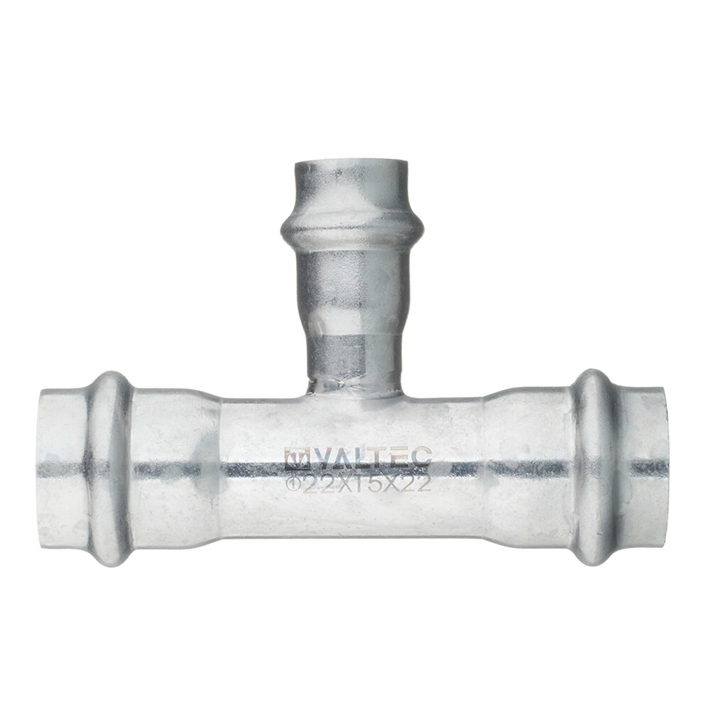 Изображение товара Тройник Valtec (VTi.931.I.221522) 22 х 15 х 22 мм нержавеющая сталь