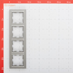 Рамка IEK Brite РУ-4-БрС четырехместная сталь (BR-M42-K46) - фото 2