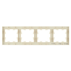 Рамка IEK Brite РУ-4-БрКр четырехместная бежевая (BR-M42-K10) - фото 5