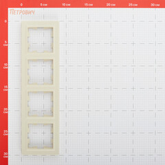Рамка IEK Brite РУ-4-БрКр четырехместная бежевая (BR-M42-K10) - фото 2
