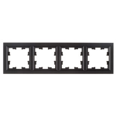 Рамка IEK Brite РУ-4-БрЧ четырехместная черная (BR-M42-K02) - фото 1