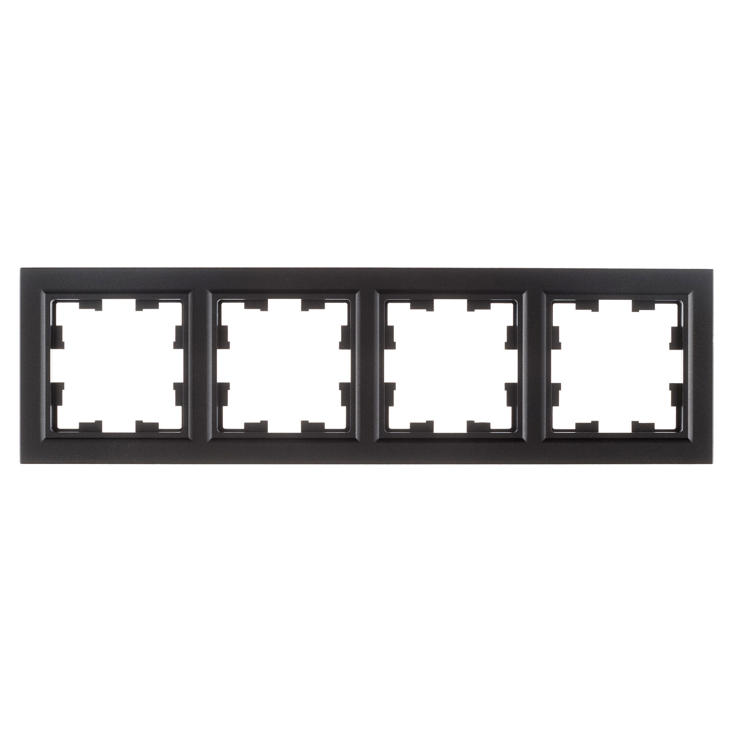 Изображение товара Рамка IEK Brite РУ-4-БрЧ черная для одинарных розеток